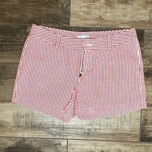 GAP Women's Red and White Striped Shorts